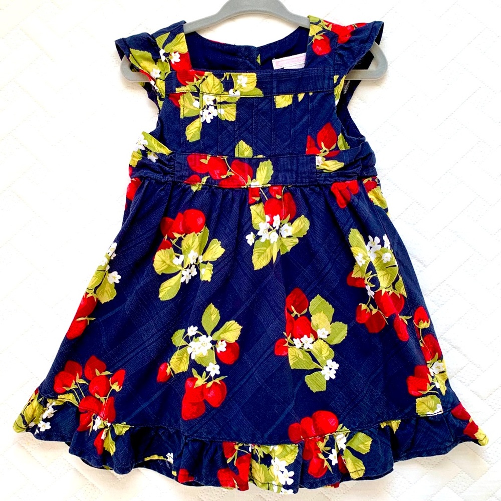 Janie and Jack Ruffle Dress with Strawberry Print